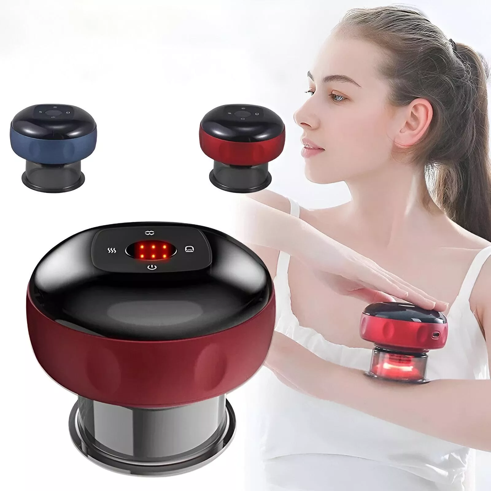 Smart Electric Vacuum Cupping Device with Heating and Suction Massage