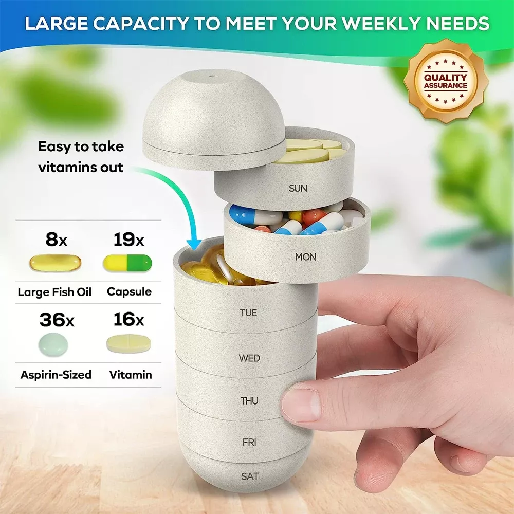 Large Waterproof 7-Day Pill Organizer – view 2