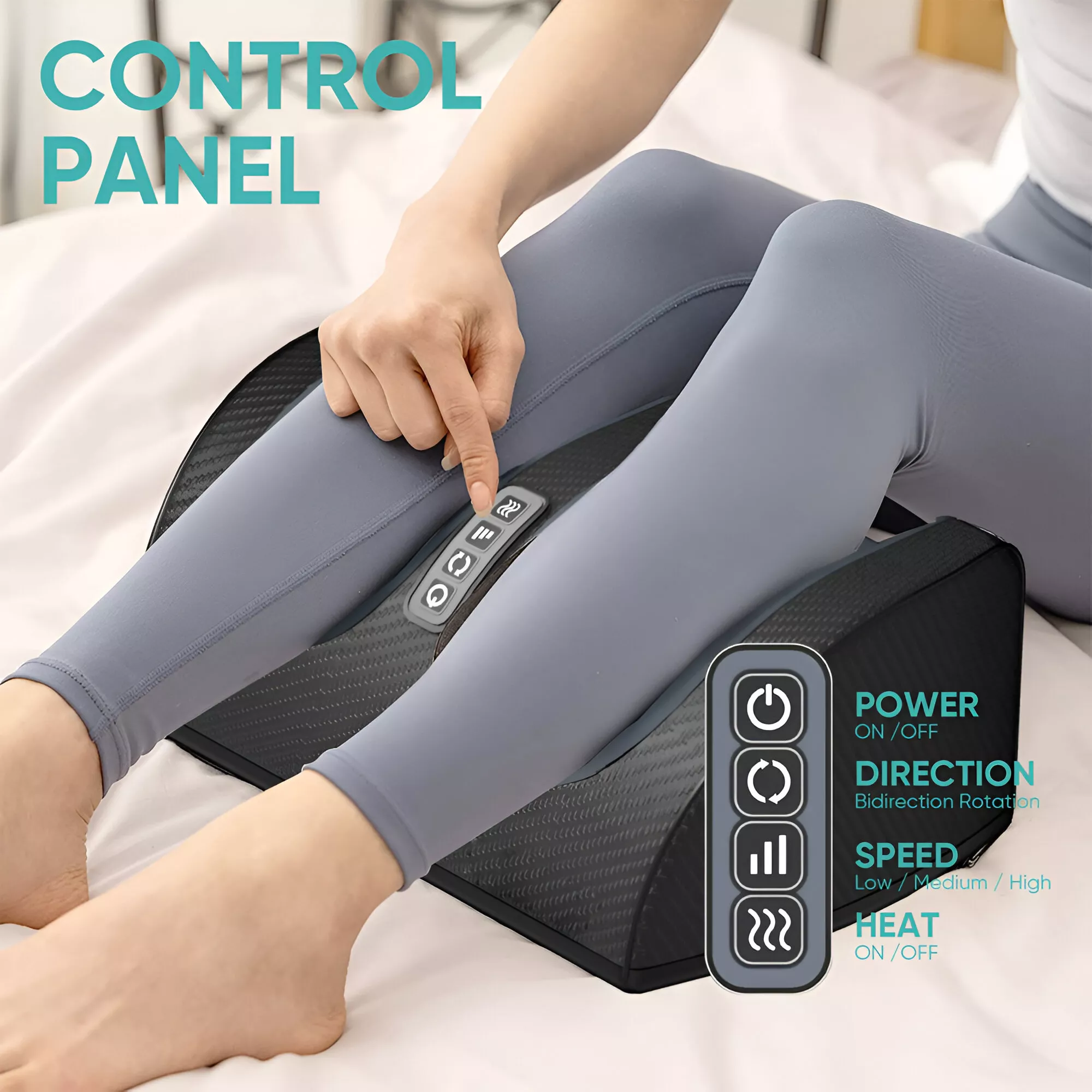Shiatsu Foot Massager Machine with Heat and Rolling Massage for Relaxation – view 3