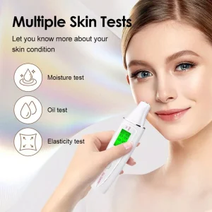 Bio Technology LCD Digital Skin Tester – Skin Moisture, Oil, and Elasticity Analyzer