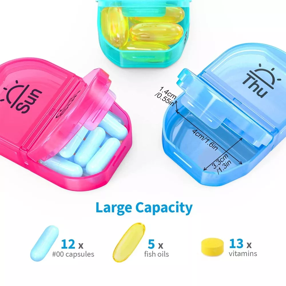 Weekly AM/PM Pill Organizer with Detachable Compartments – view 3