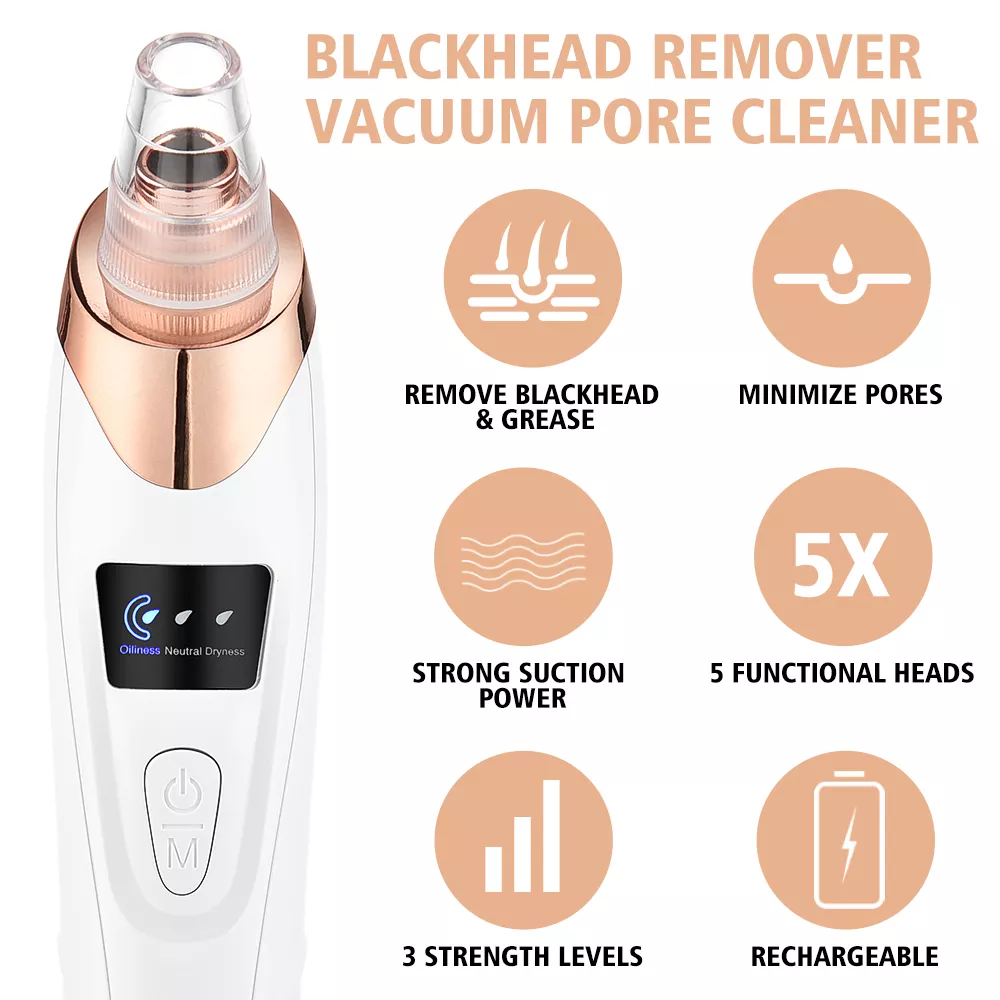 Electric Blackhead Remover Vacuum Cleaner with Deep Cleansing and Pore Extraction